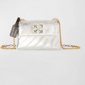 Off-White Jackhammer Metallic Leather Shoulder Bag